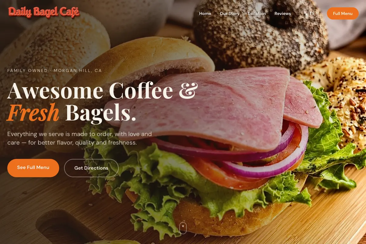 Vista del sitio: Daily Bagel Café